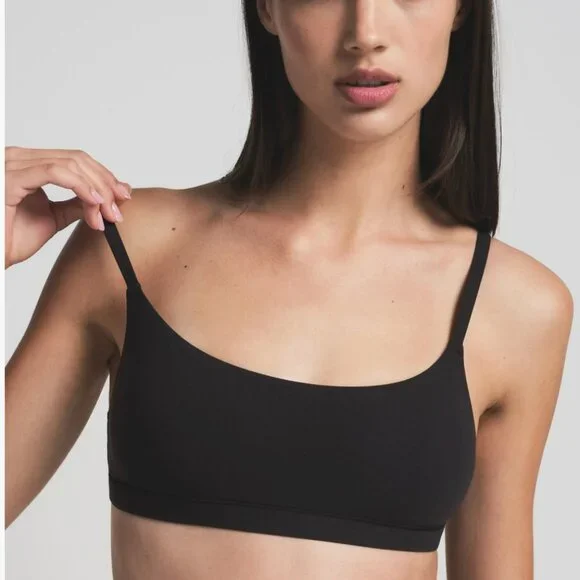 Skims Fits Everybody Scoopneck Bralette Onyx Black 2X - Picture 3 of 11